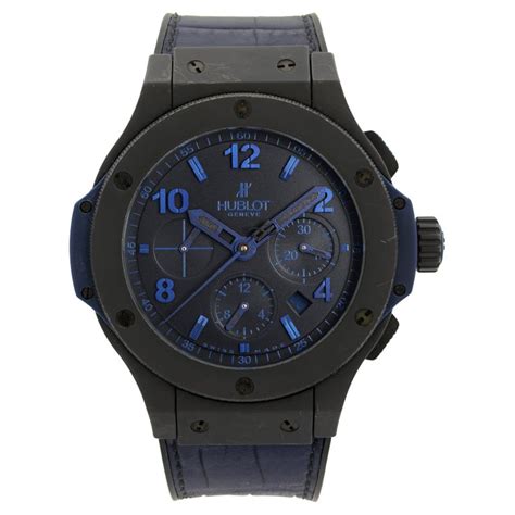 hublot big bang all black blue limited edition 48mm ceramic|Hublot big bang watch.